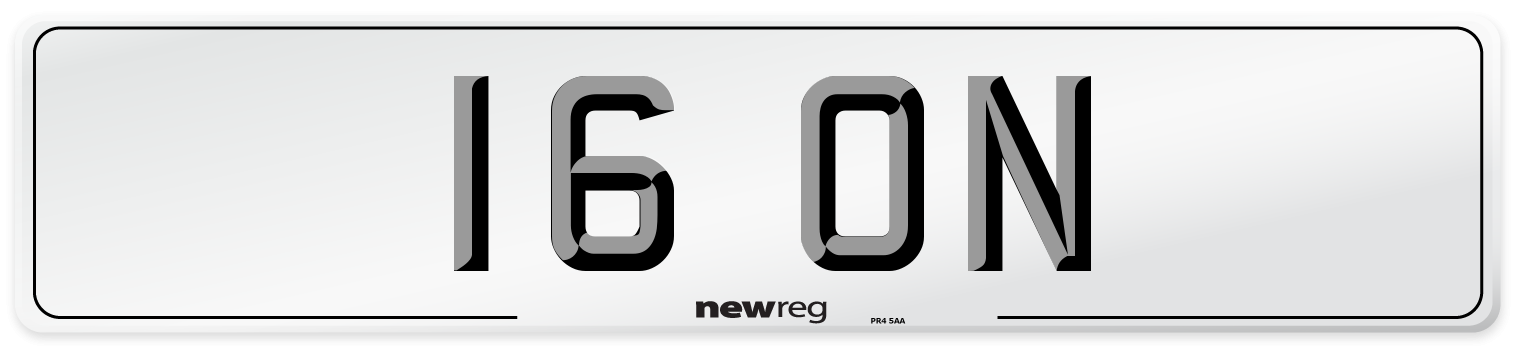 16 ON Number Plate from New Reg